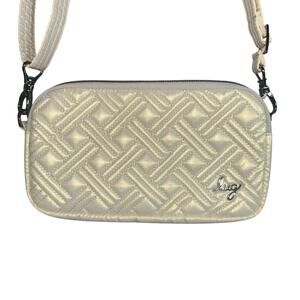 Lug Coupe XL Crossbody Bag Gold Quilted Travel Purse Wallet Organizer